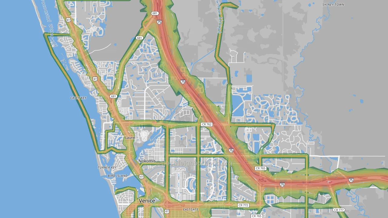 Nokomis, FL Map of Noise Levels in Nokomis
