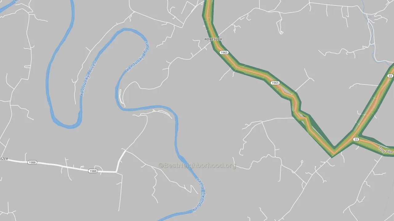 Nonesuch, KY Map of Noise Levels in Nonesuch