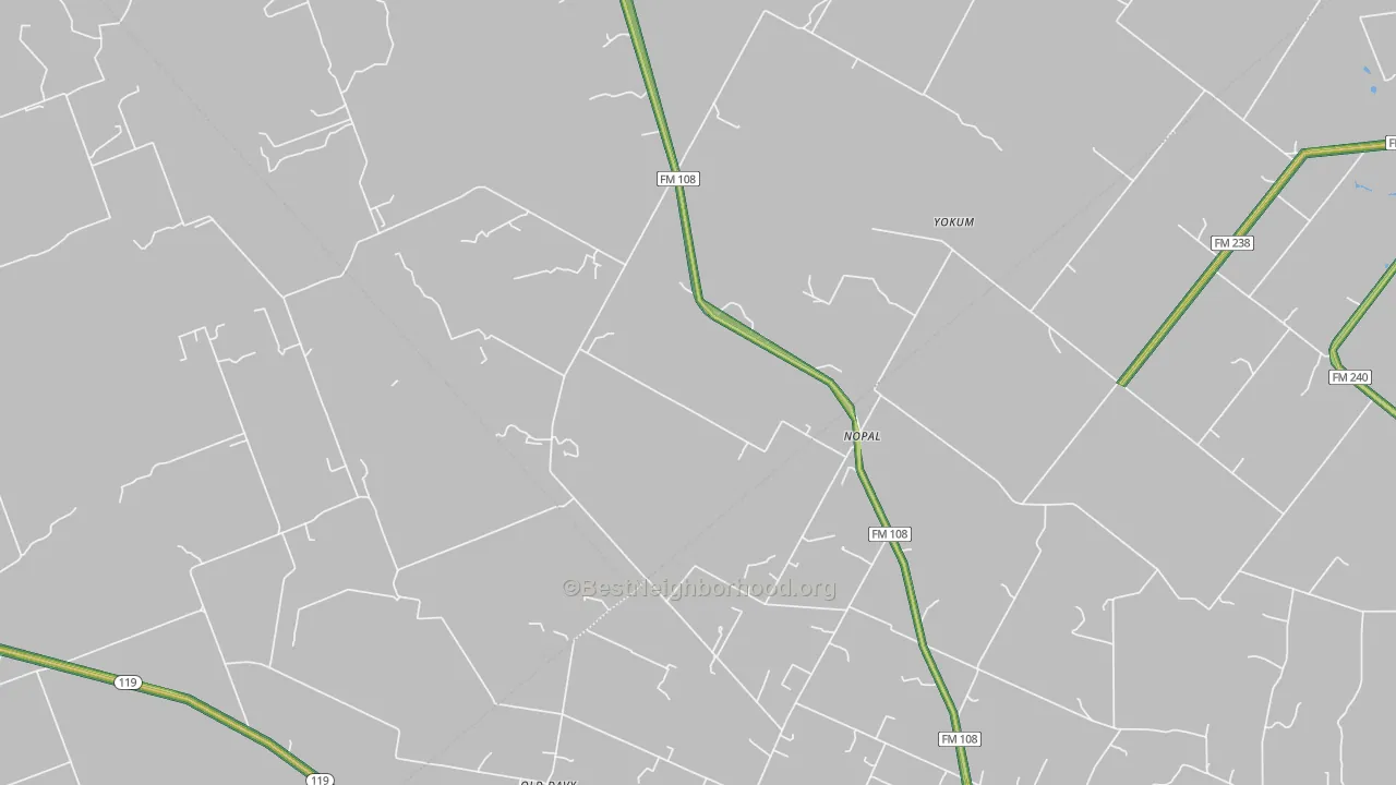 Nopal, TX Map of Noise Levels in Nopal