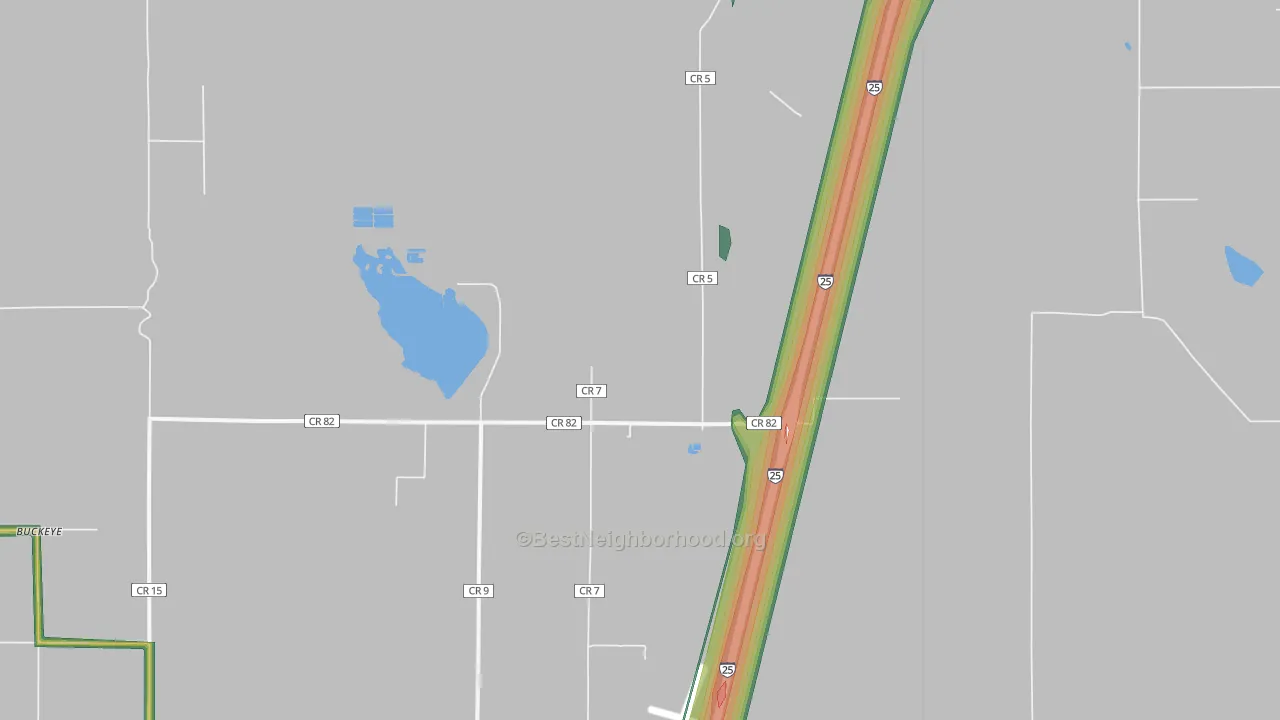 Norfolk, CO Map of Noise Levels in Norfolk