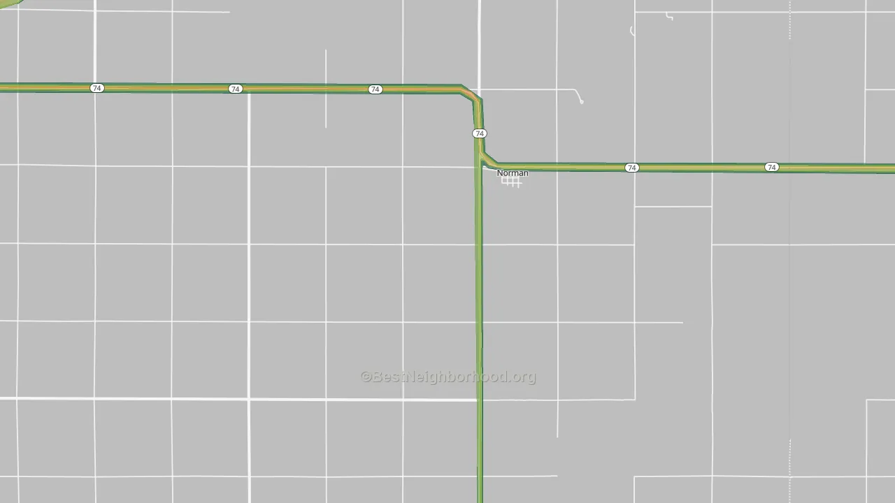 Norman, NE Map of Noise Levels in Norman