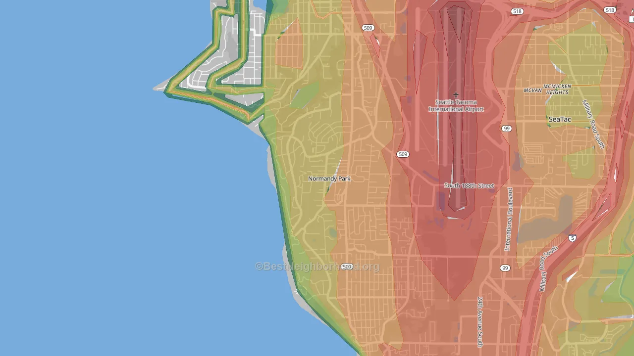 Normandy Park, WA Map of Noise Levels in Normandy Park