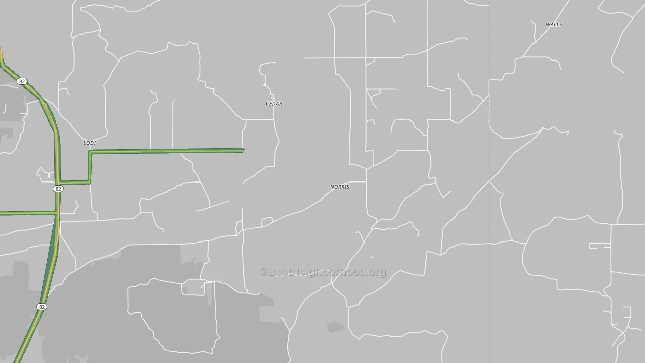 Norris, OK Map of Noise Levels in Norris