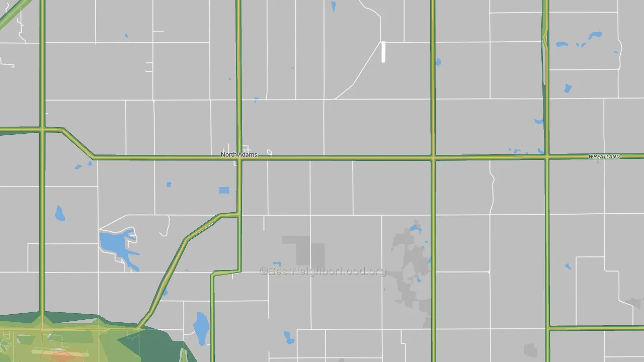 North Adams, MI Map of Noise Levels in North Adams