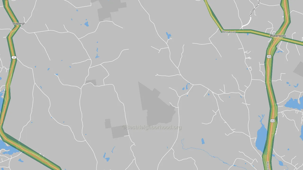 North Alfred, ME Map of Noise Levels in North Alfred