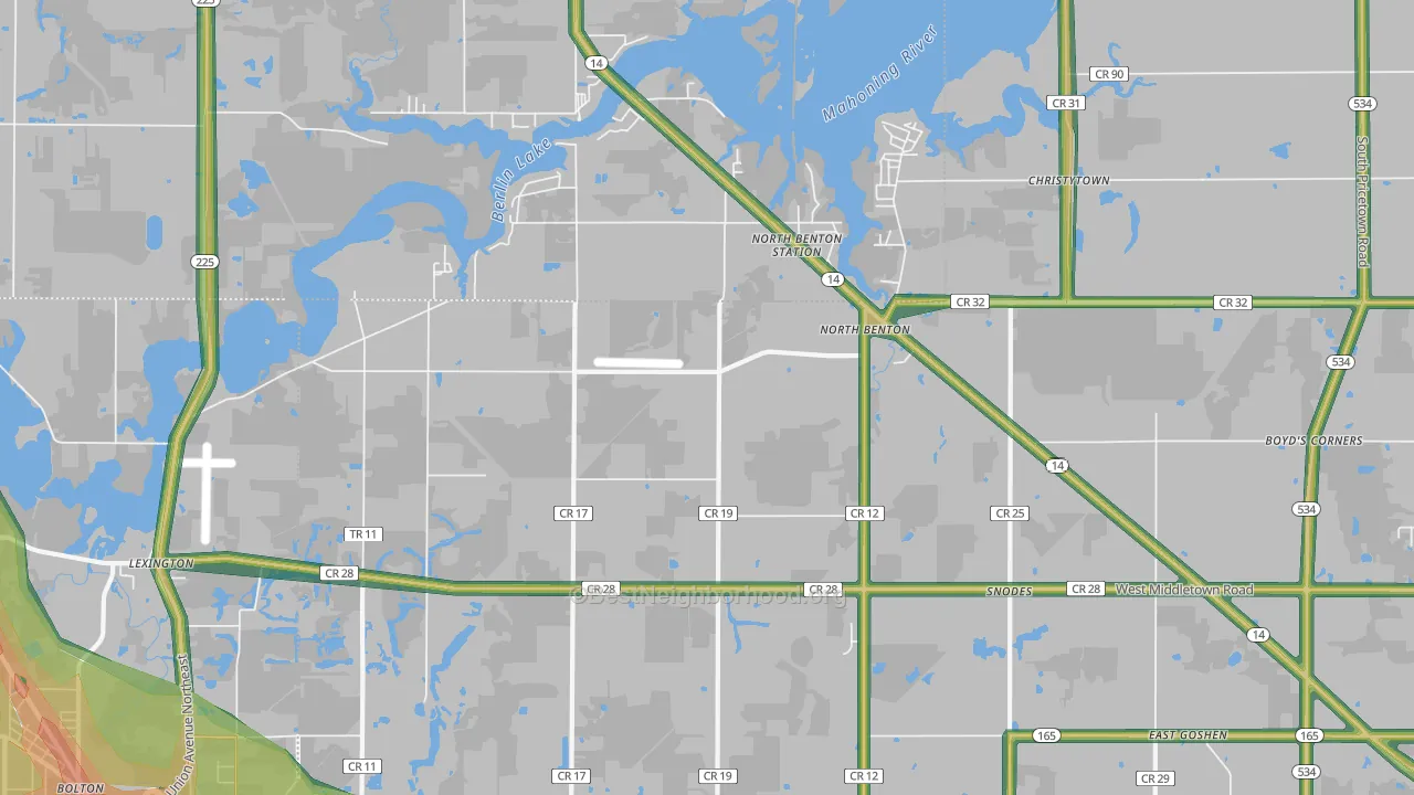 North Benton, OH Map of Noise Levels in North Benton
