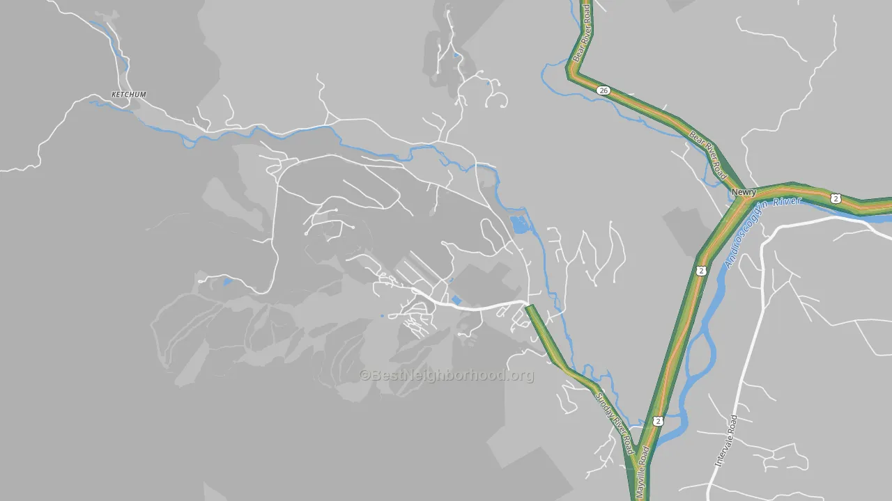North Bethel, ME Map of Noise Levels in North Bethel
