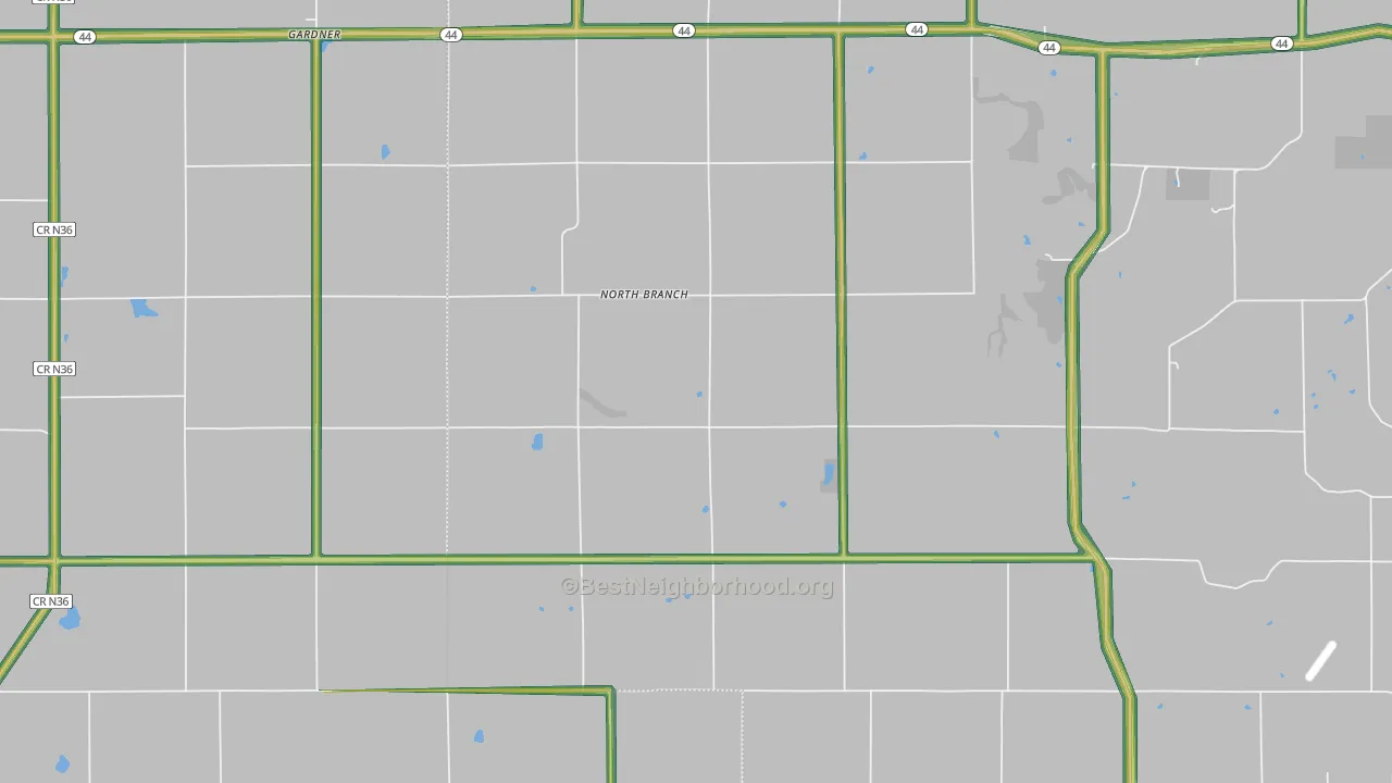 North Branch, IA Map of Noise Levels in North Branch