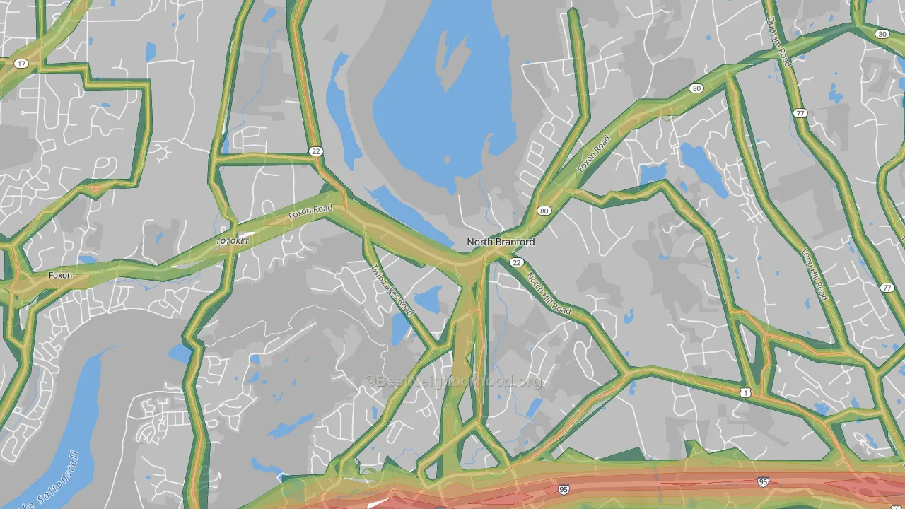 North Branford, CT Map of Noise Levels in North Branford