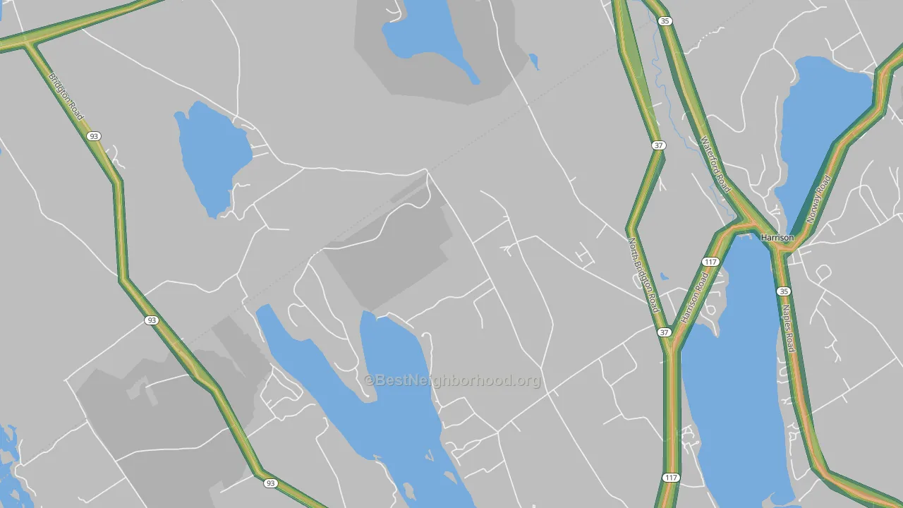 North Bridgton, ME Map of Noise Levels in North Bridgton