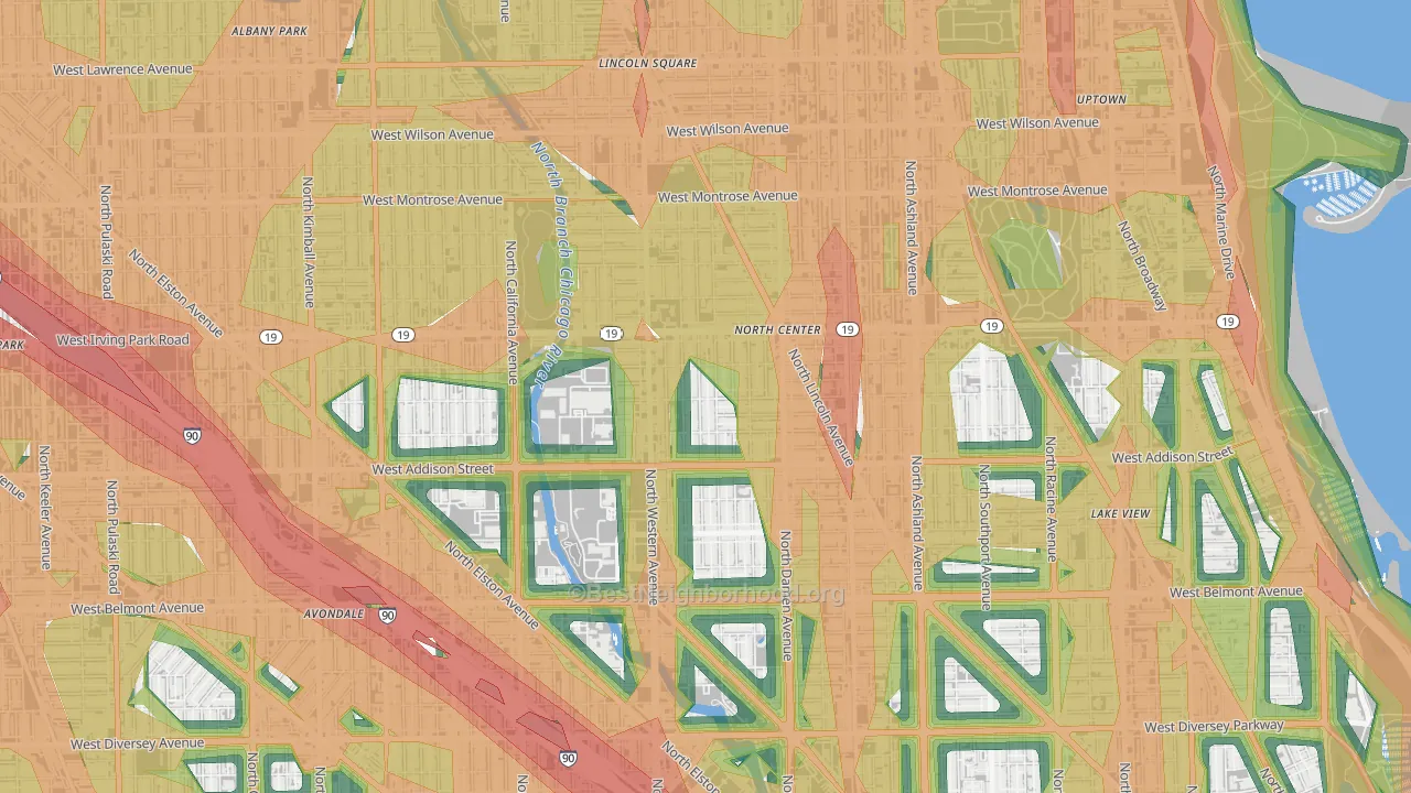 North Center, Chicago, IL Map of Noise Levels in North Center