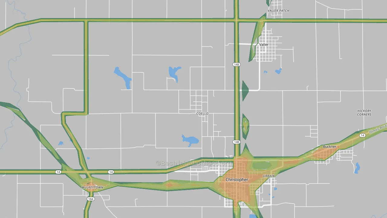 North City, IL Map of Noise Levels in North City