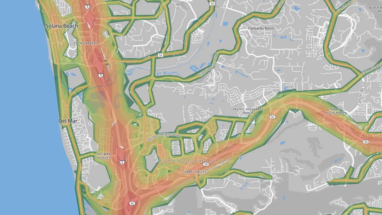 North City, San Diego, CA Map of Noise Levels in North City