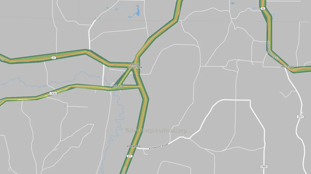 North Cohocton, NY Map of Noise Levels in North Cohocton
