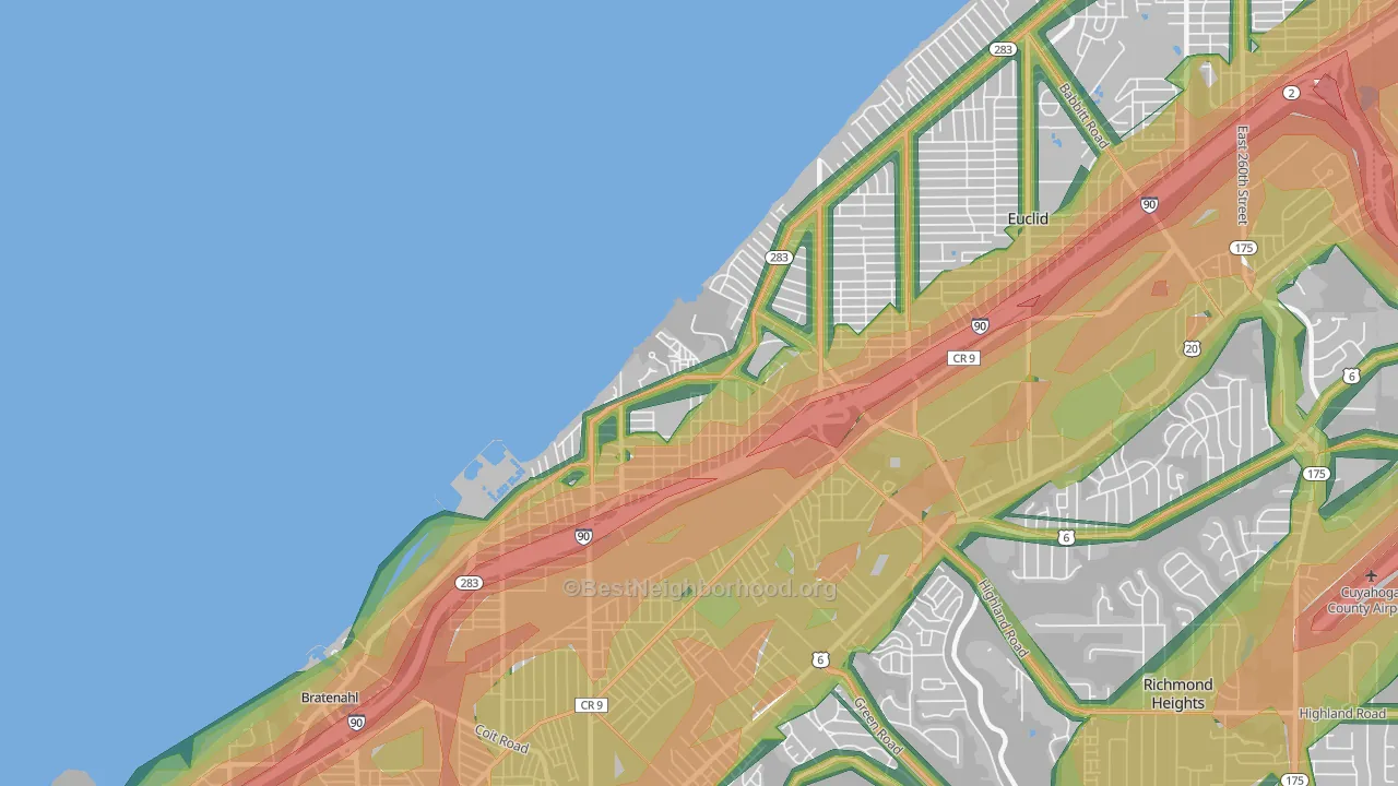 North Collinwood, Cleveland, OH Map of Noise Levels in North Collinwood