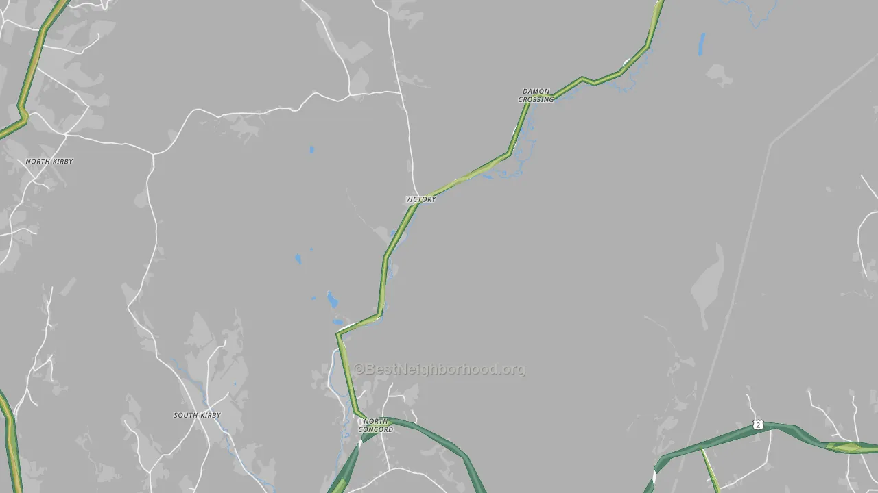 North Concord, VT Map of Noise Levels in North Concord