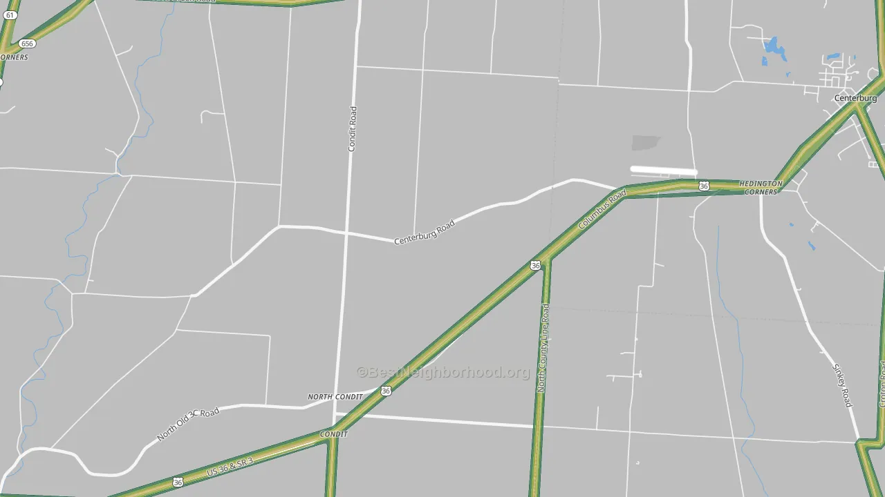 North Condit, OH Map of Noise Levels in North Condit