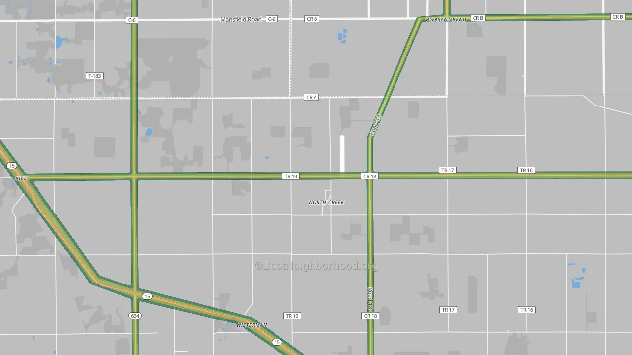 North Creek, OH Map of Noise Levels in North Creek