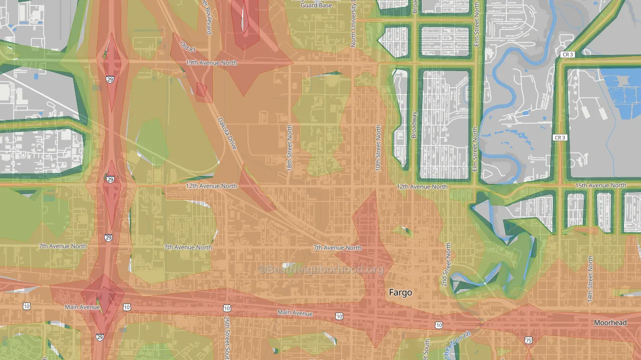 North Dakota State University, Fargo, ND Map of Noise Levels in North Dakota State University