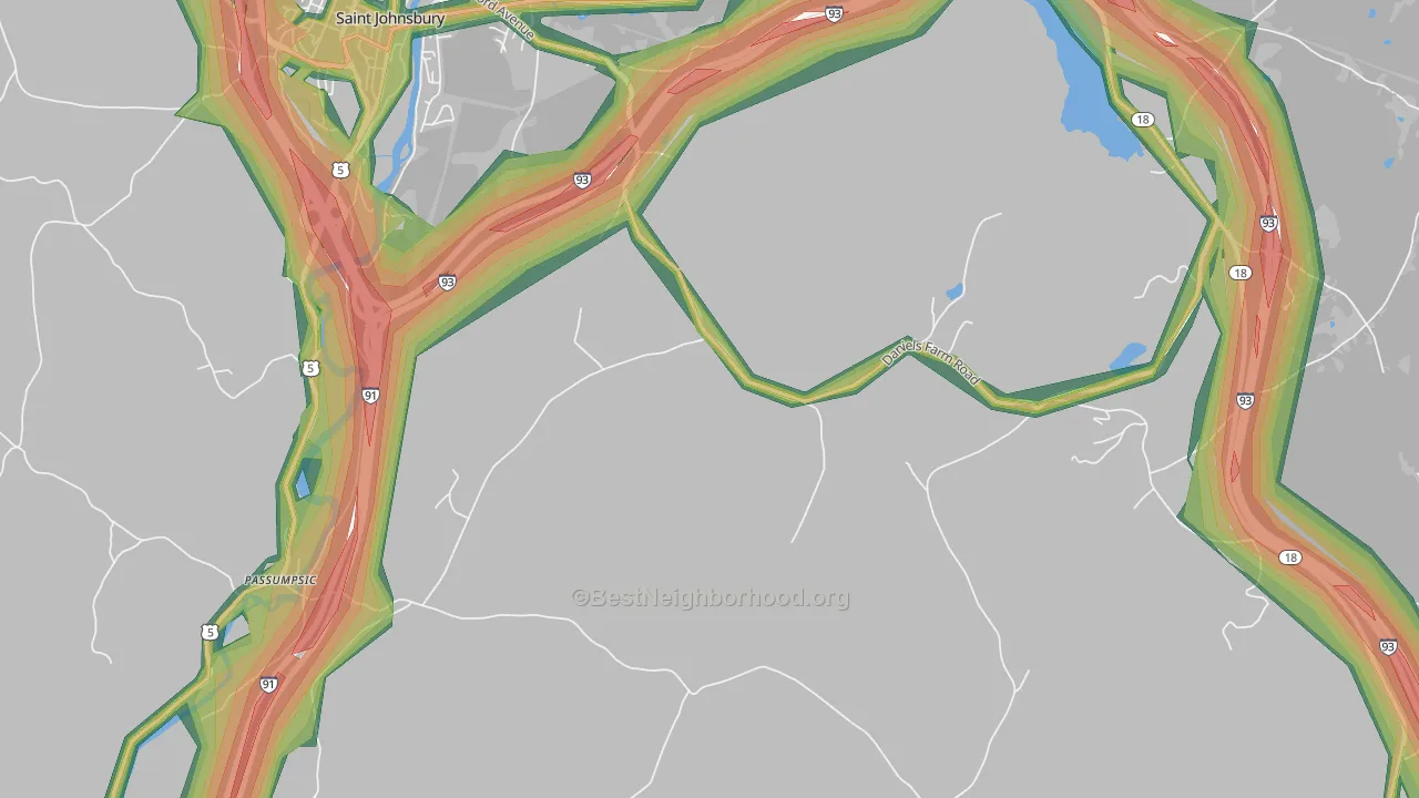 North Danville, VT Map of Noise Levels in North Danville
