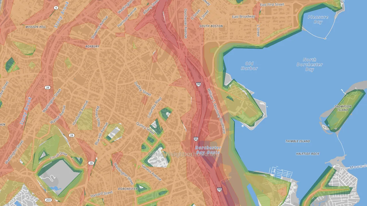 North Dorchester, Boston, MA Map of Noise Levels in North Dorchester