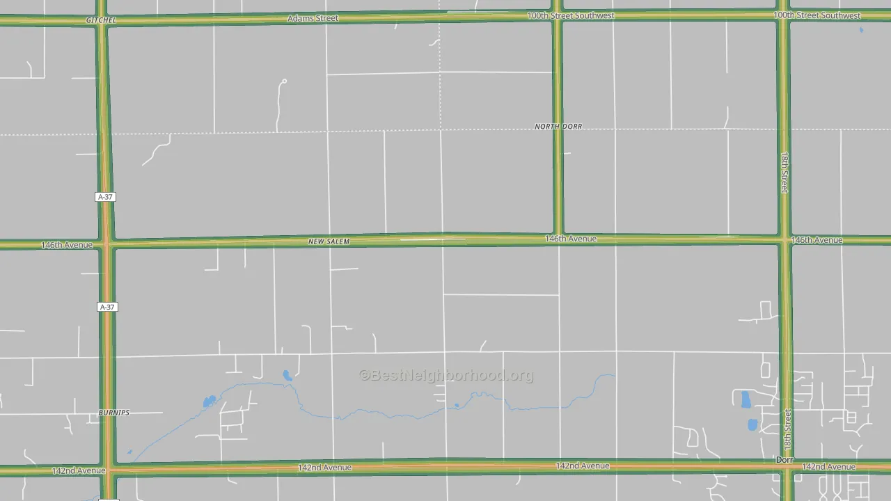 North Dorr, MI Map of Noise Levels in North Dorr