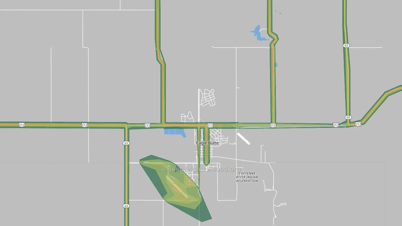 North Eagle Butte, SD Map of Noise Levels in North Eagle Butte