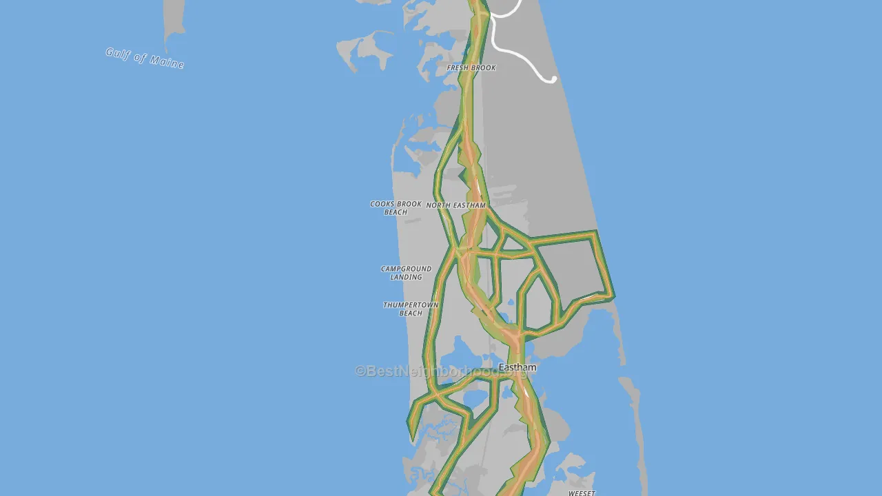 North Eastham, MA Map of Noise Levels in North Eastham