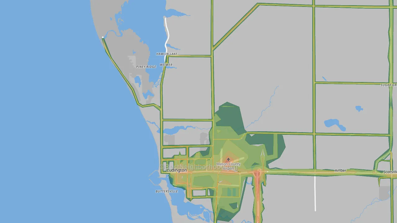 North Epworth, MI Map of Noise Levels in North Epworth