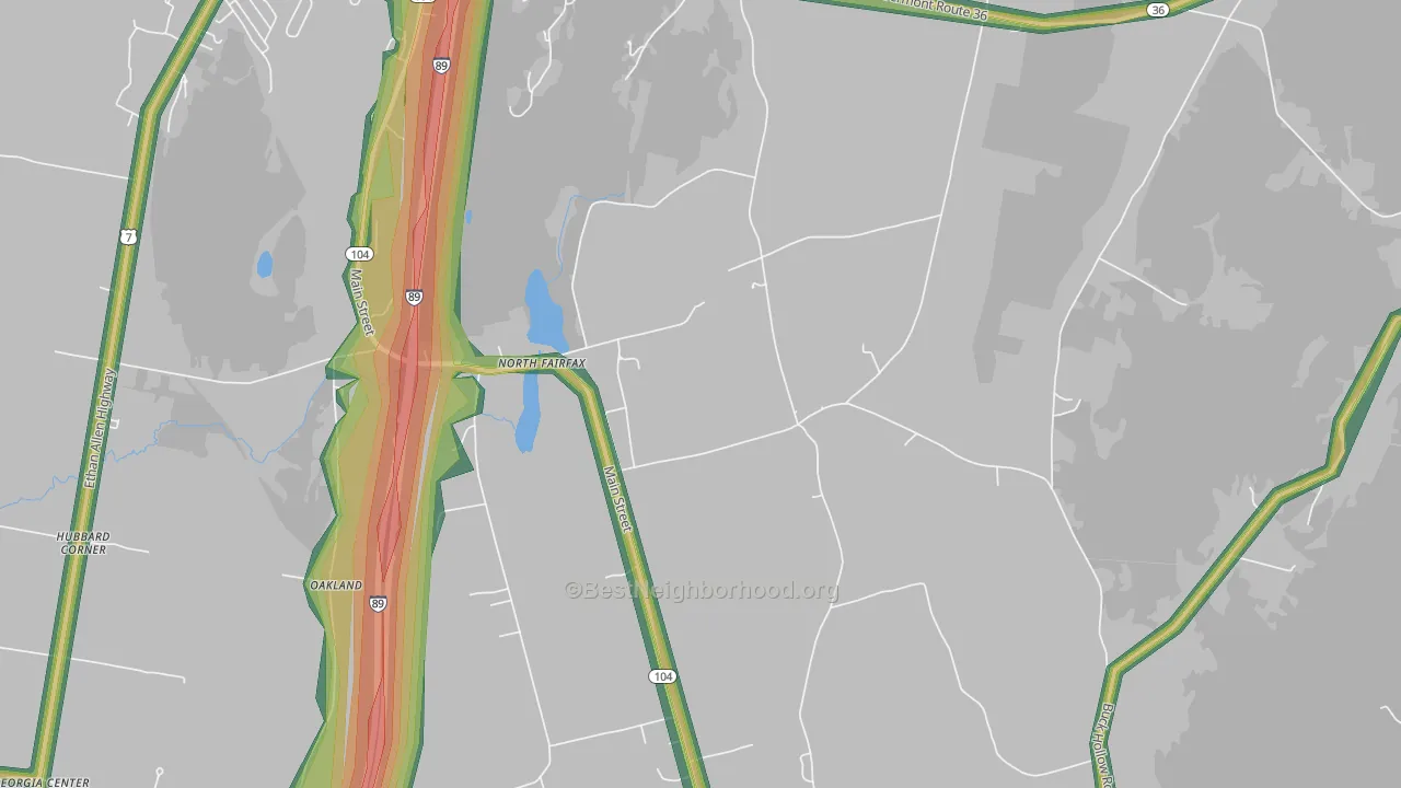 North Fairfax, VT Map of Noise Levels in North Fairfax