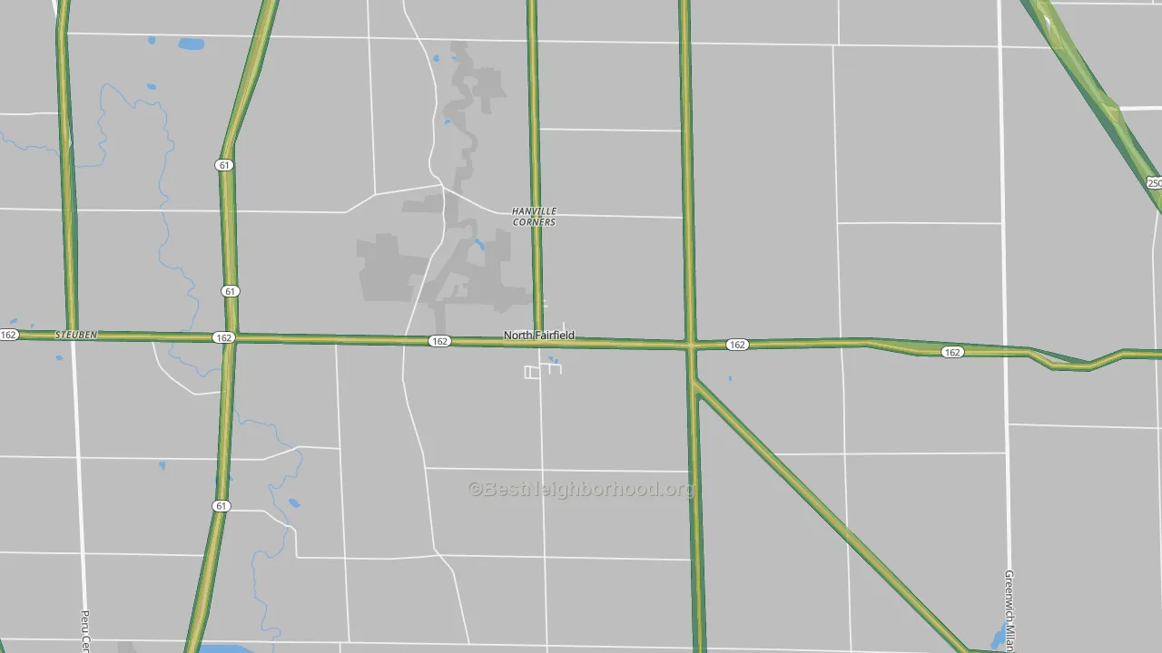North Fairfield, OH Map of Noise Levels in North Fairfield
