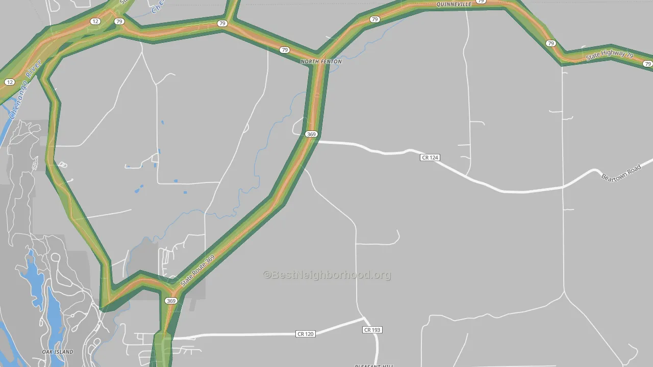 North Fenton, NY Map of Noise Levels in North Fenton