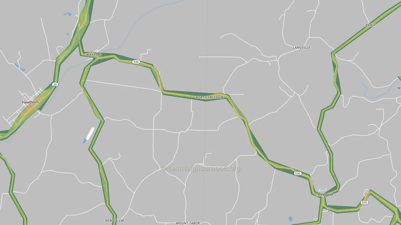 North Freedom, PA Map of Noise Levels in North Freedom