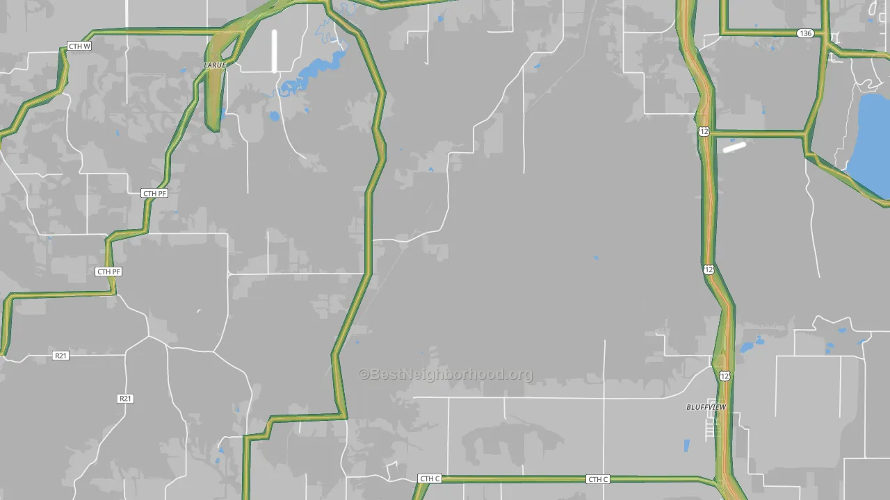 North Freedom, WI Map of Noise Levels in North Freedom
