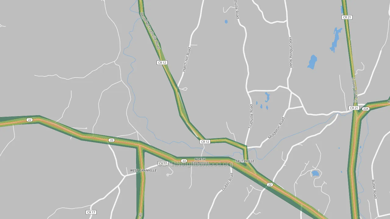 North Granville, NY Map of Noise Levels in North Granville