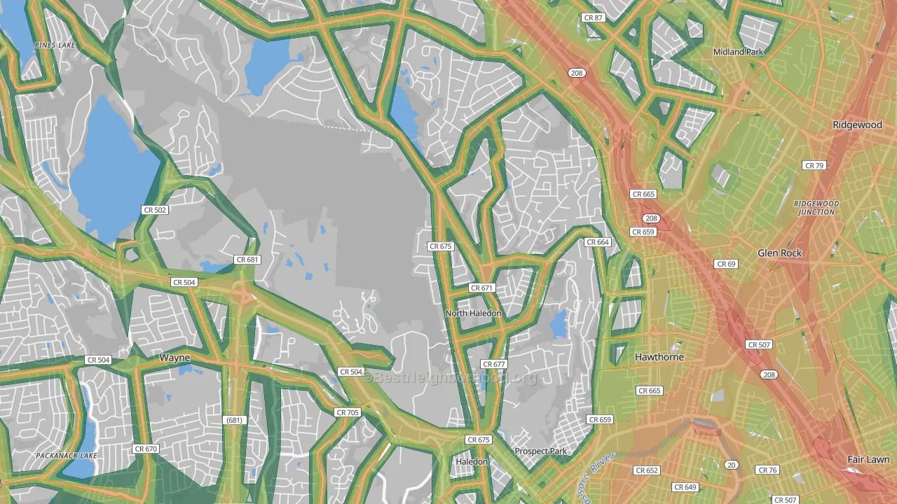 North Haledon, NJ Map of Noise Levels in North Haledon