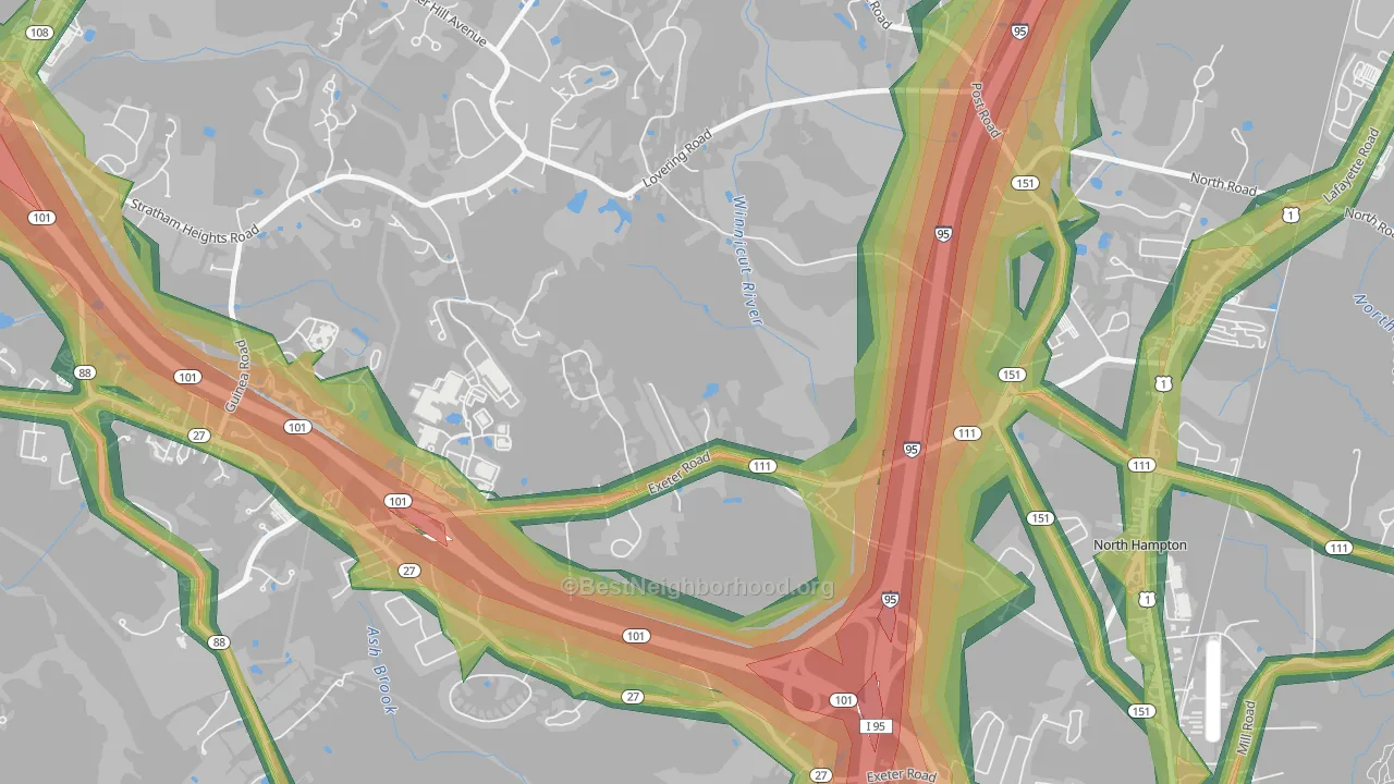 North Hampton Center, NH Map of Noise Levels in North Hampton Center