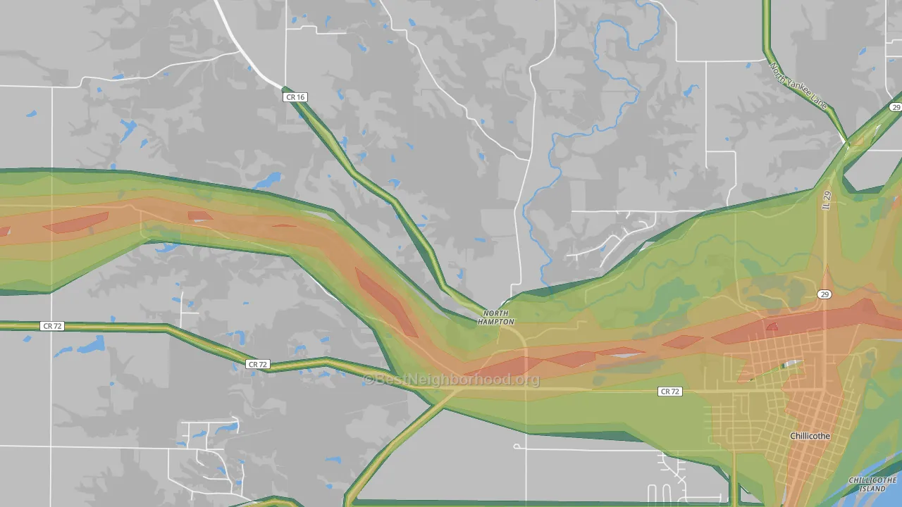 North Hampton, IL Map of Noise Levels in North Hampton