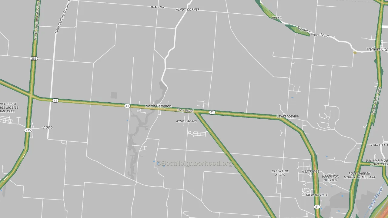 North Hampton, OH Map of Noise Levels in North Hampton