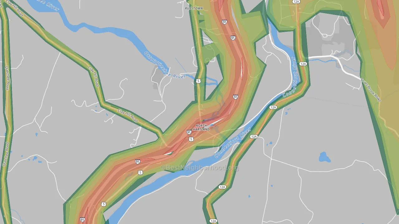North Hartland, VT Map of Noise Levels in North Hartland