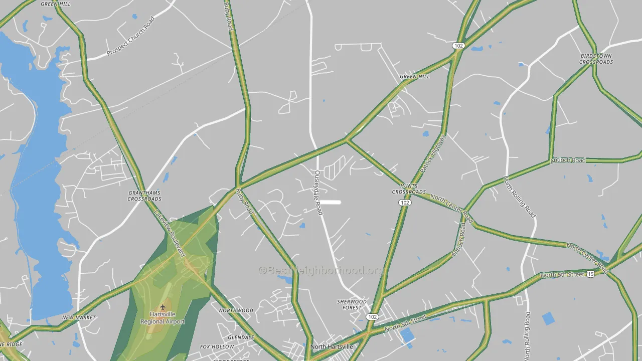 North Hartsville, SC Map of Noise Levels in North Hartsville