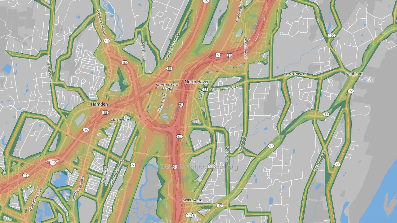 North Haven, CT Map of Noise Levels in North Haven