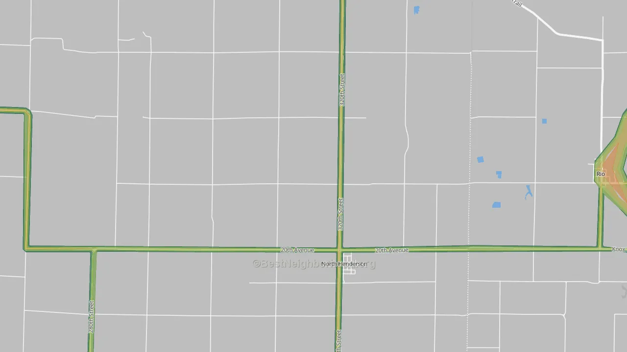 North Henderson, IL Map of Noise Levels in North Henderson