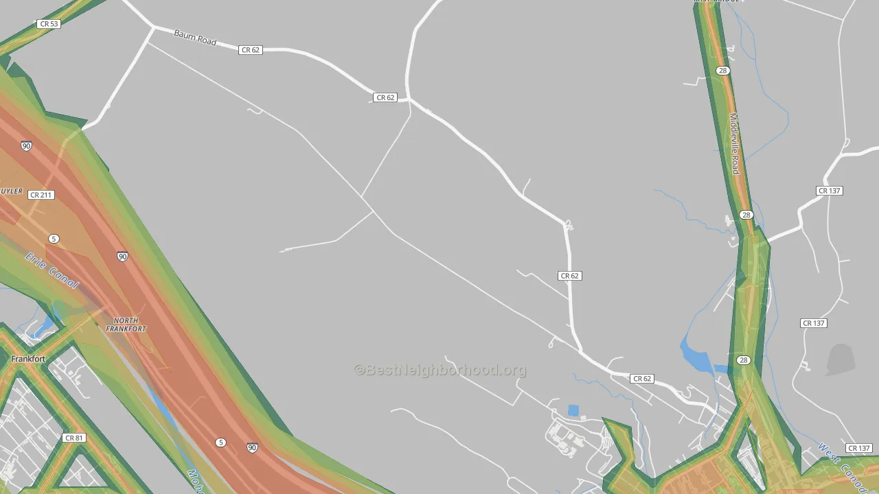 North Ilion, NY Map of Noise Levels in North Ilion