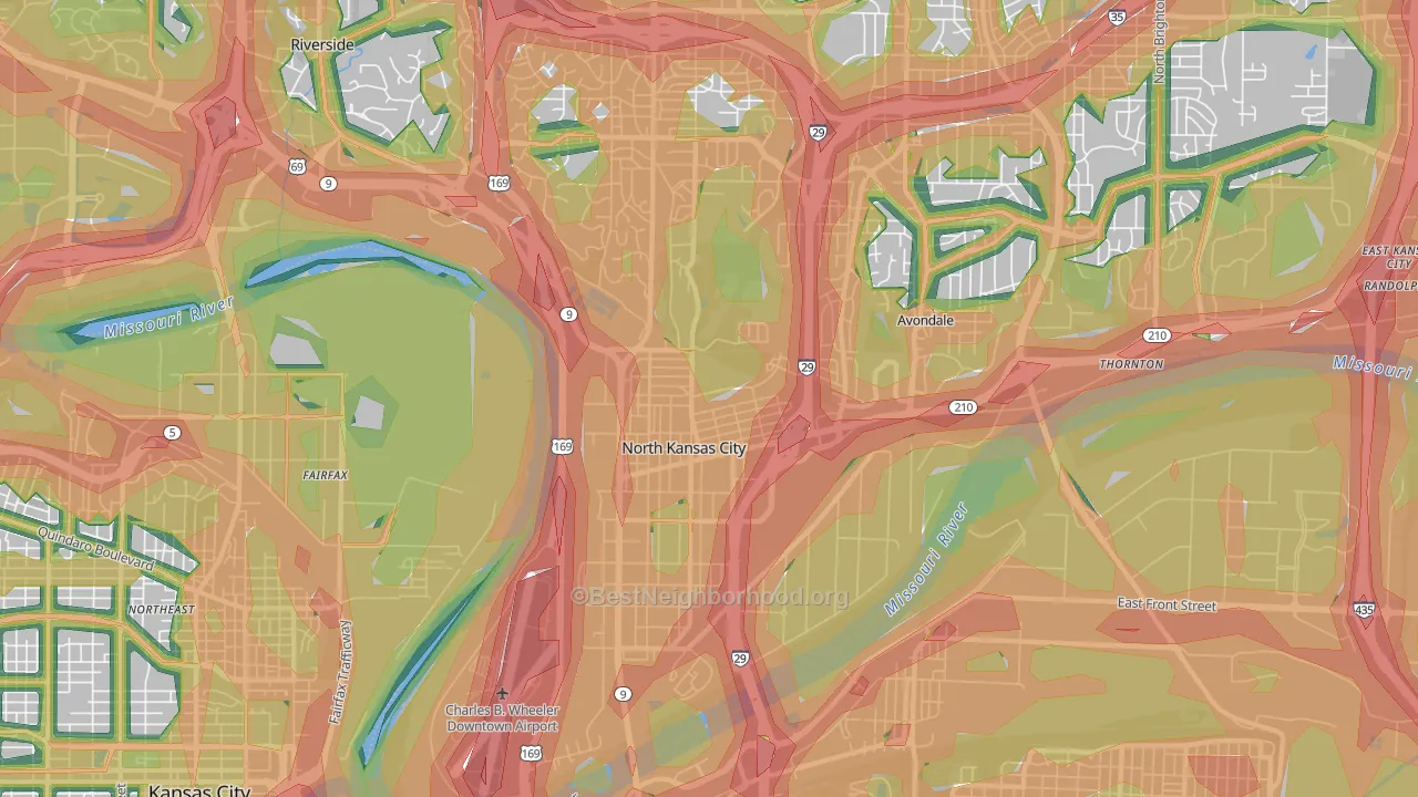 North Kansas City, MO Map of Noise Levels in North Kansas City