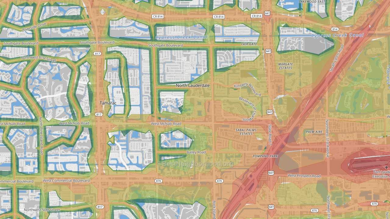North Lauderdale Estates, North Lauderdale, FL Map of Noise Levels in North Lauderdale Estates