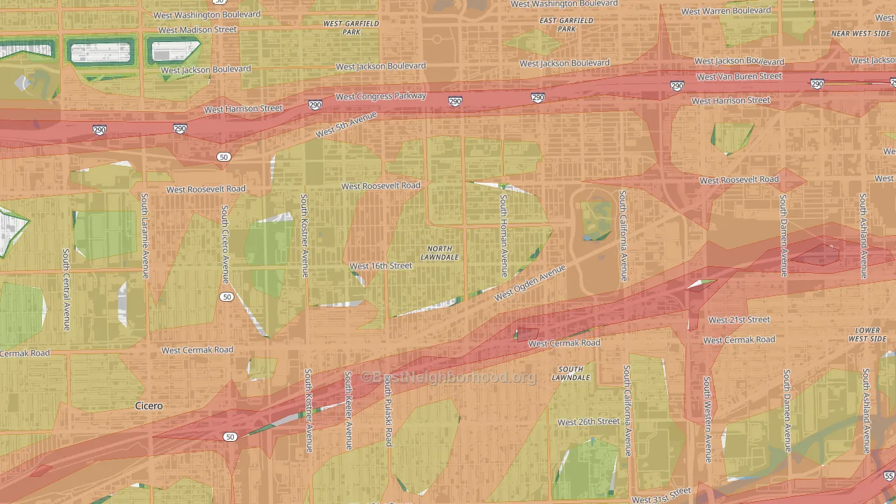 North Lawndale, Chicago, IL Map of Noise Levels in North Lawndale