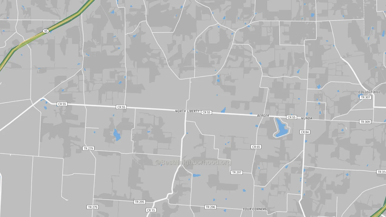 North Liberty, OH Map of Noise Levels in North Liberty