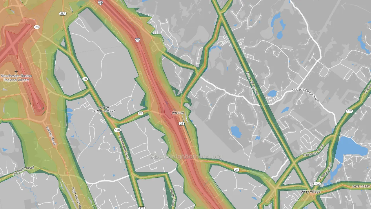 North Londonderry, NH Map of Noise Levels in North Londonderry
