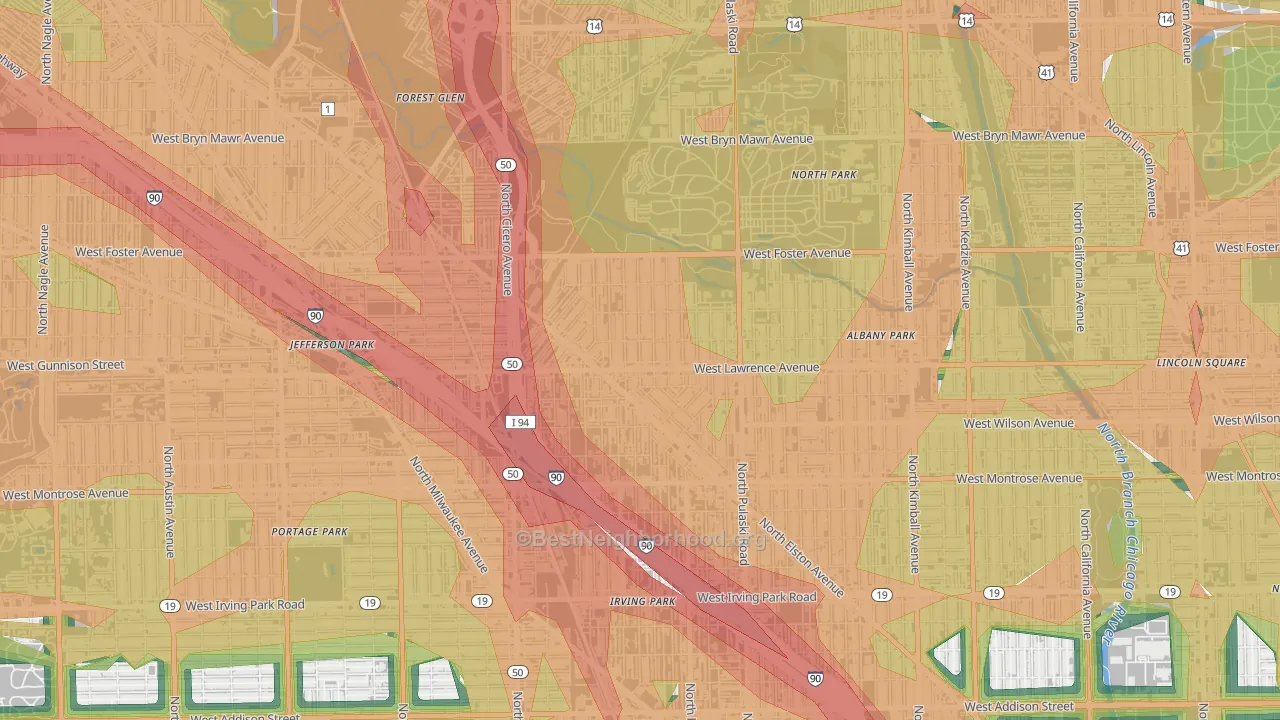 North Mayfair, Chicago, IL Map of Noise Levels in North Mayfair